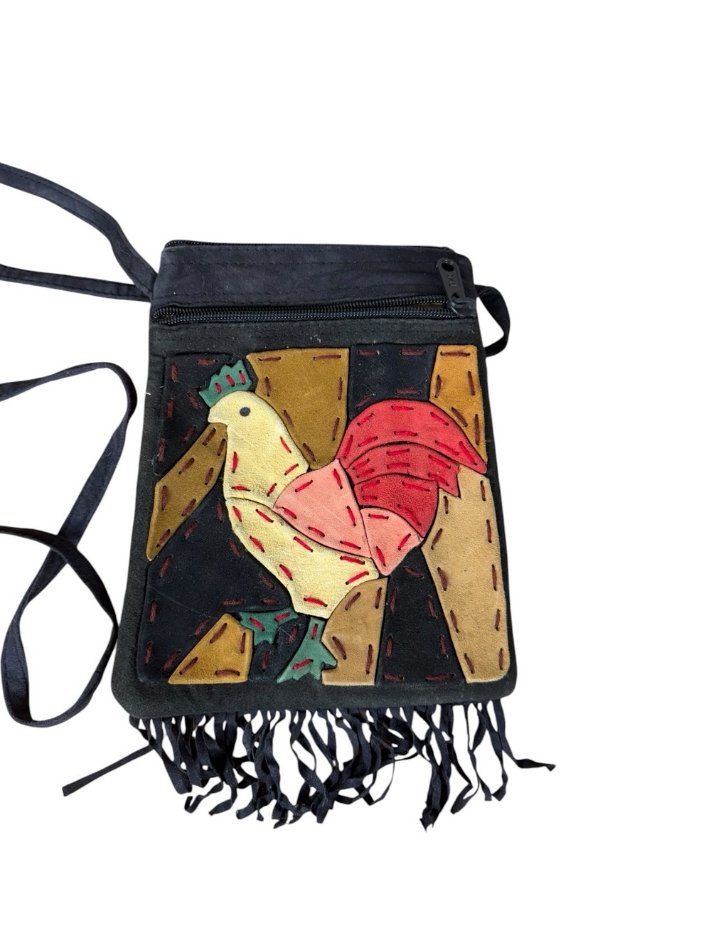 Boho Rooster Fringe Crossbody Bag
